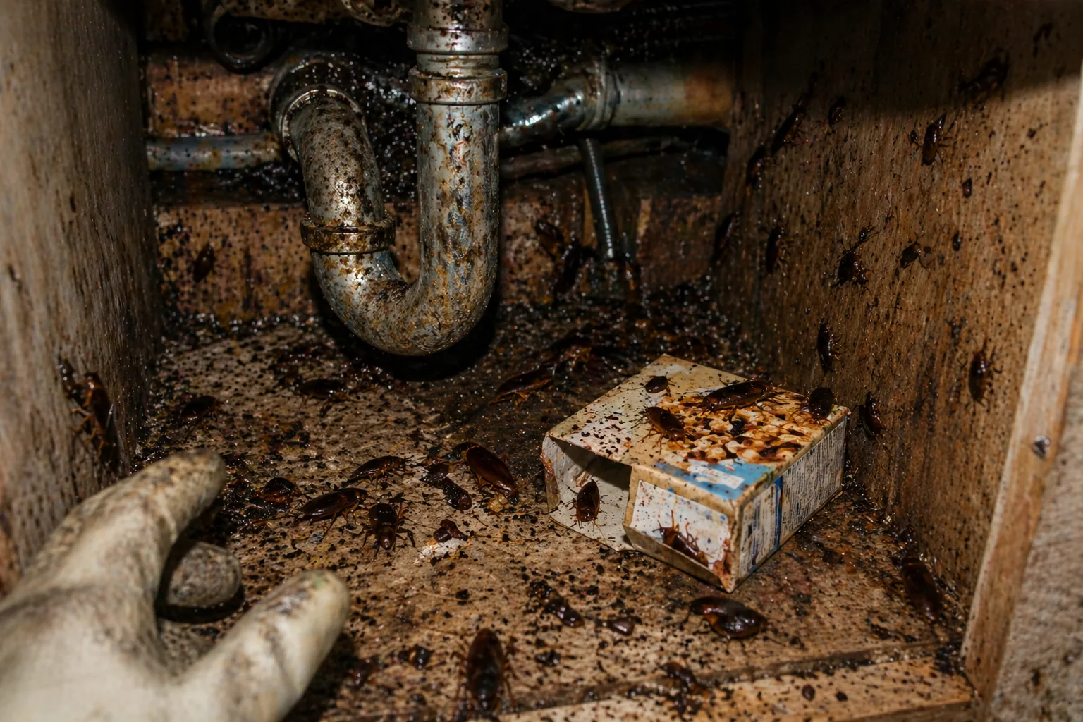 قبل المعالجة - إصابة حادة بالصراصير